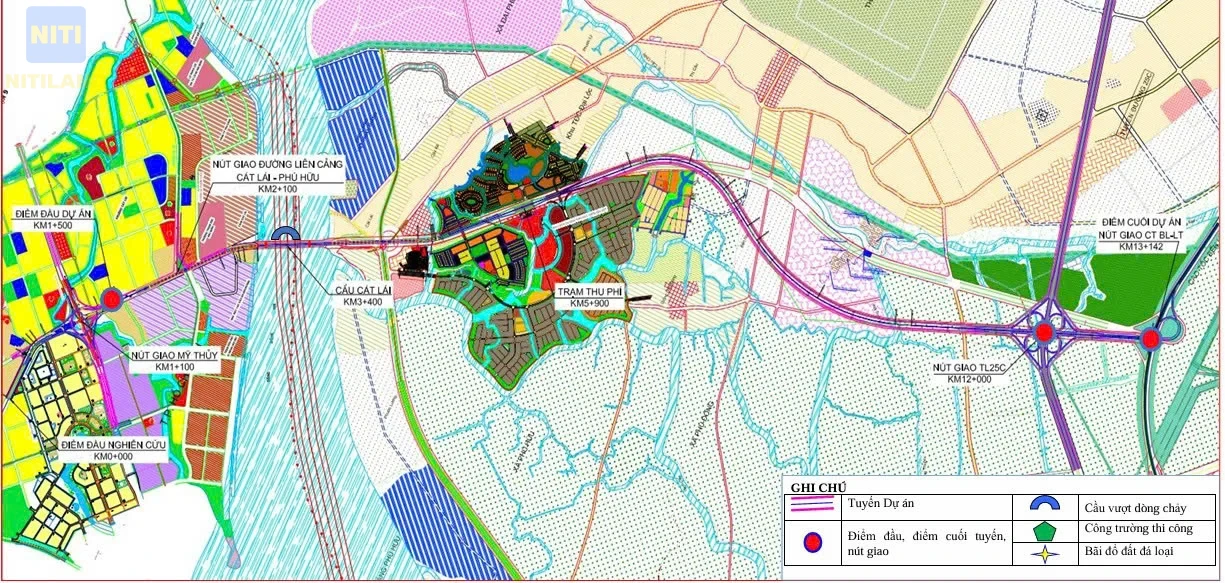 Bản đồ hướng tuyến Cầu Cát Lái