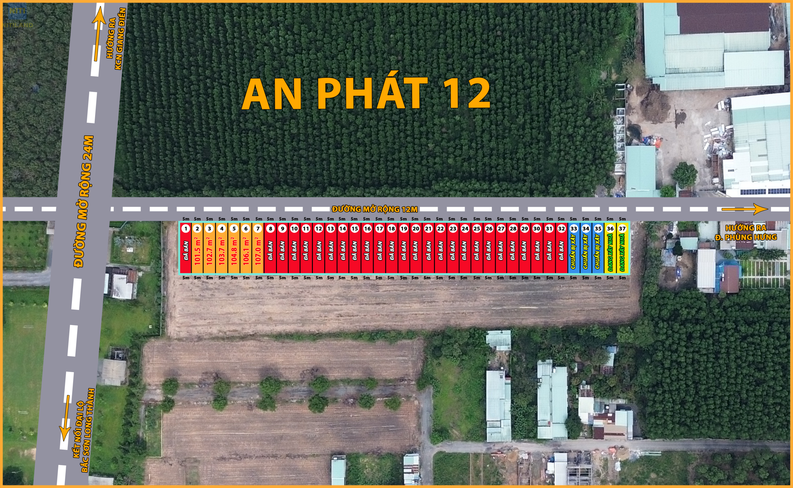 Flycam định hướng kết nối giao thông từ An Phát 12 ra KCN Giang Điền Trảng Bom.