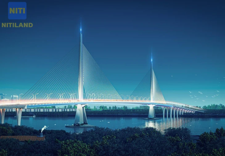 Phối cảnh thiết kế Cầu Long Hưng về đêm