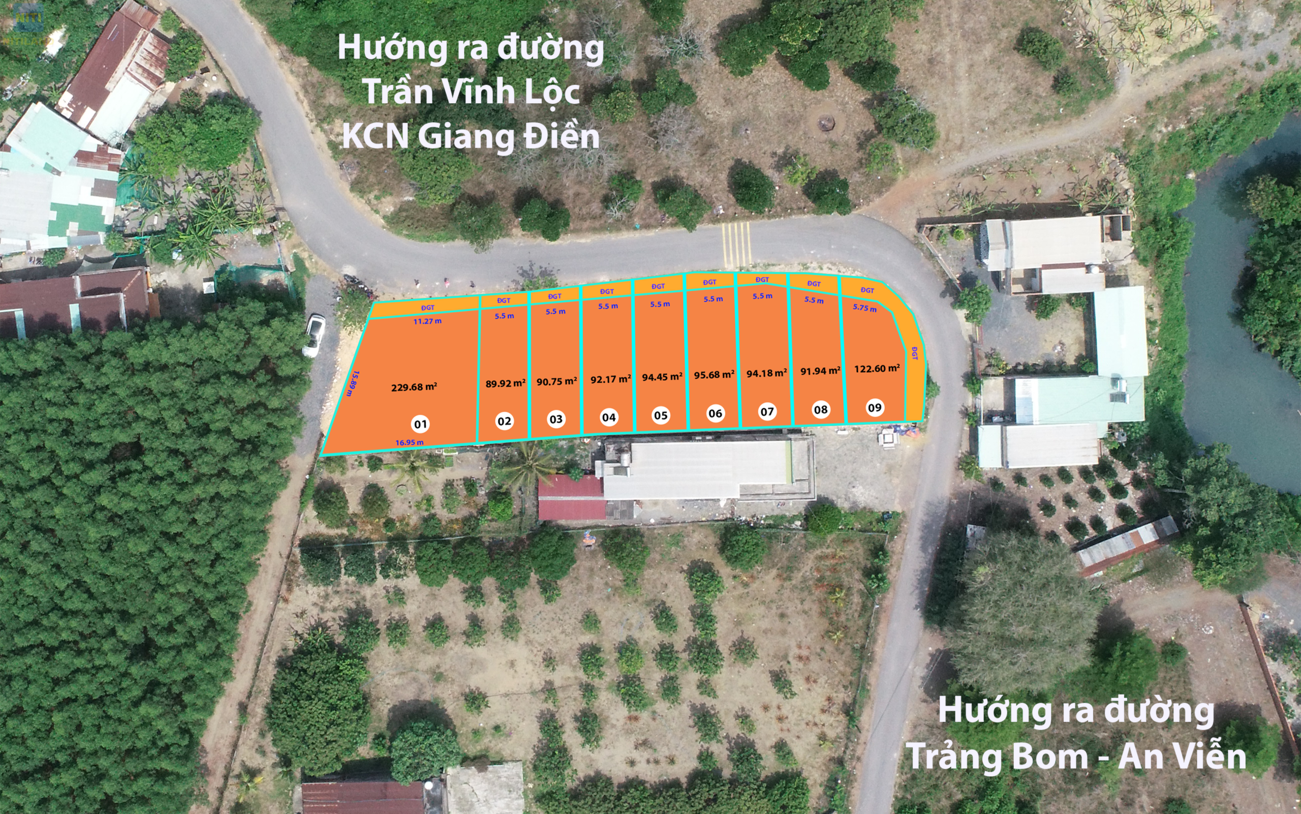 Sơ đồ phân lô An Phát 9 An Viễn-Trảng Bom