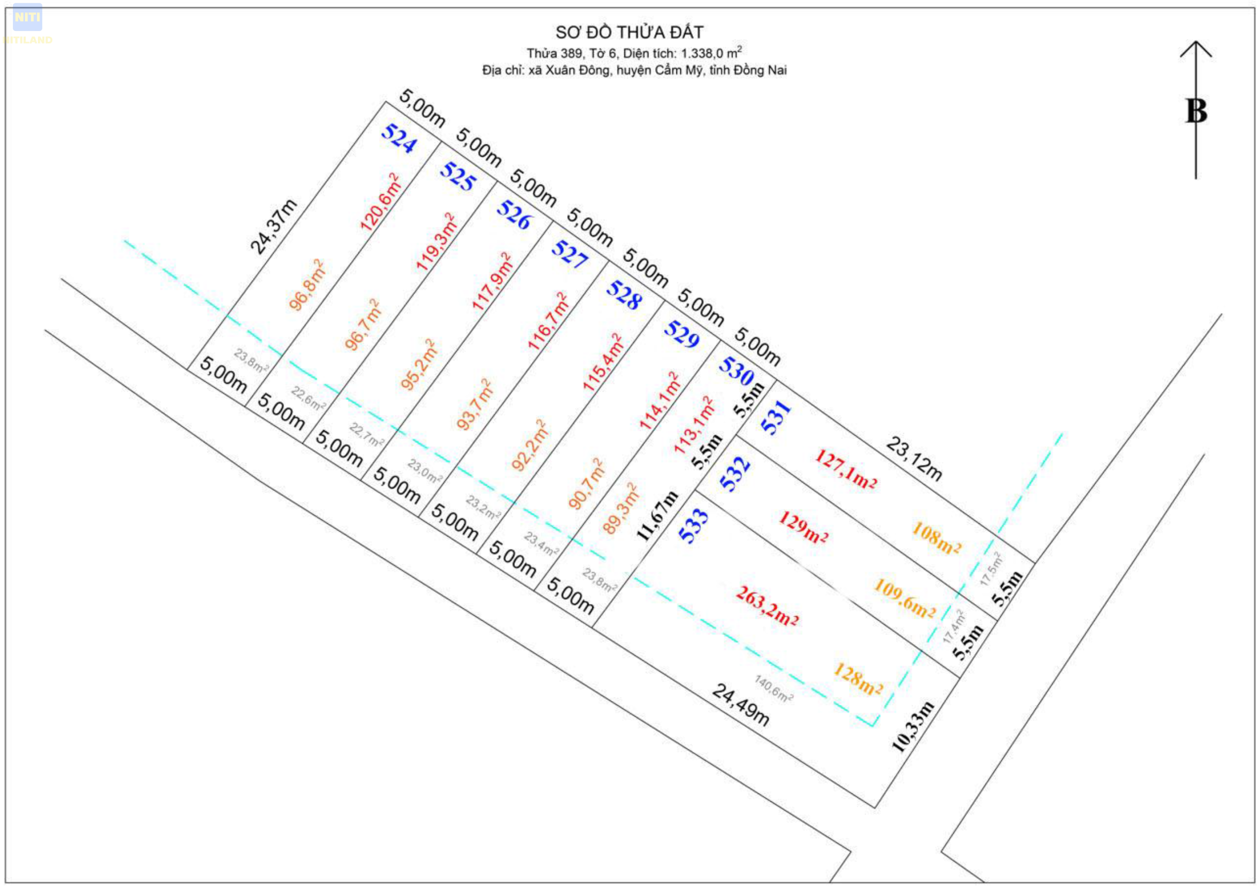Sơ đồ phân lô Đất Nền Cẩm Mỹ giá rẻ