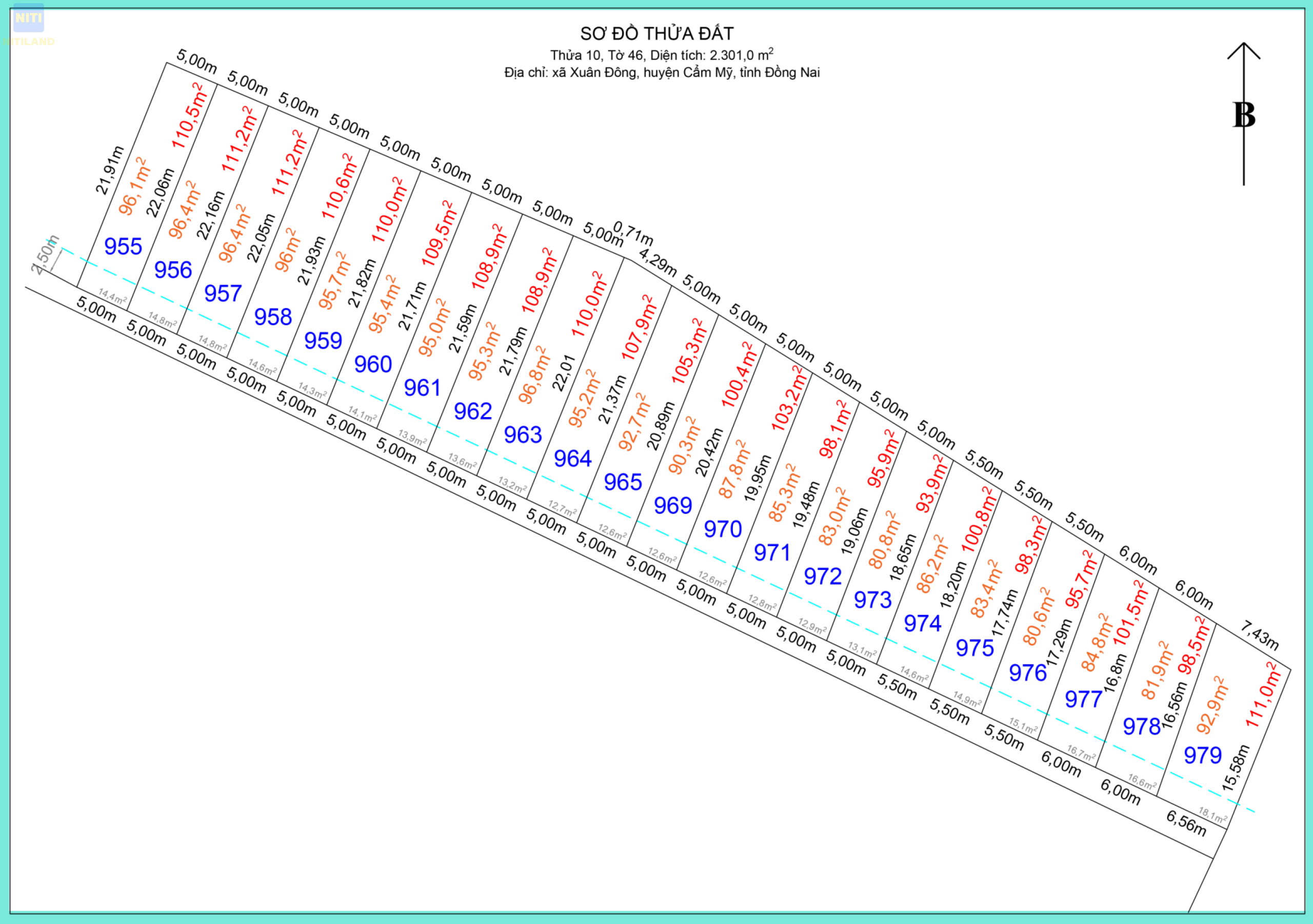 Sơ đồ phân lô đất nền Cẩm Mỹ-Xuân Đông