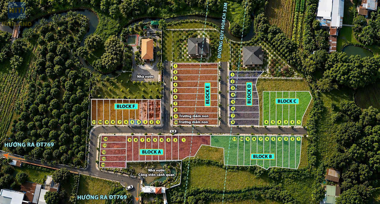 đất nền KDC Làng Xanh An Phú bản đồ phân lô Block A B C D E F