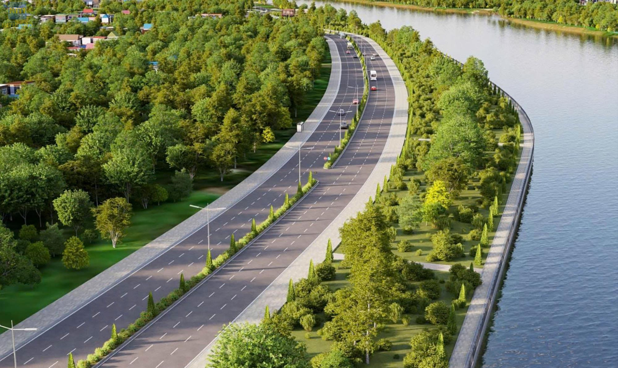 quy mô tuyến đường ven sông Cái Đồng Nai lộ giới 32m trục cảnh quan