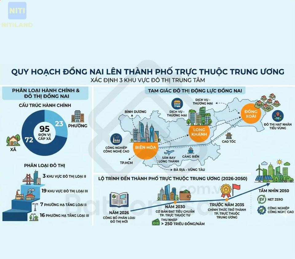 tam giác đô thị động lực trong quy hoạch Đồng Nai lên thành phố trực thuộc Trung ương