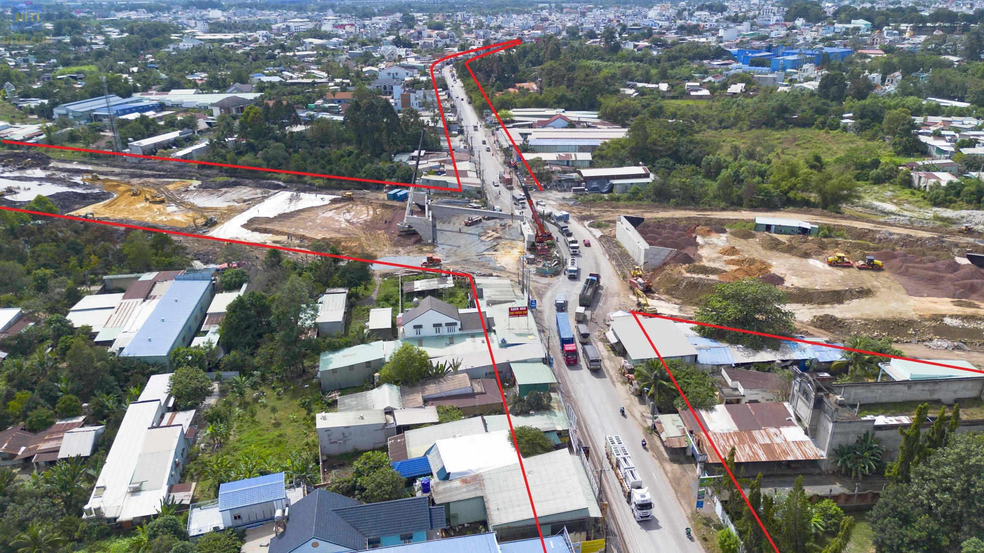 Đường DT769 kết nối đất gần sân bay Long Thành tại Dầu Giây