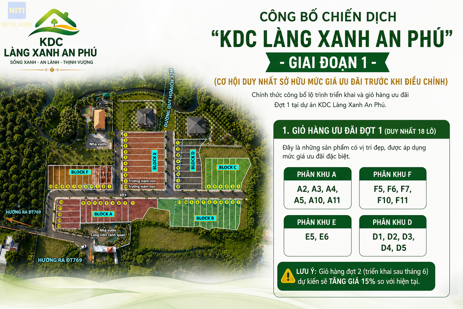 KDC Làng Xanh An Phú mở bán giai đoạn 1 vị trí đẹp
