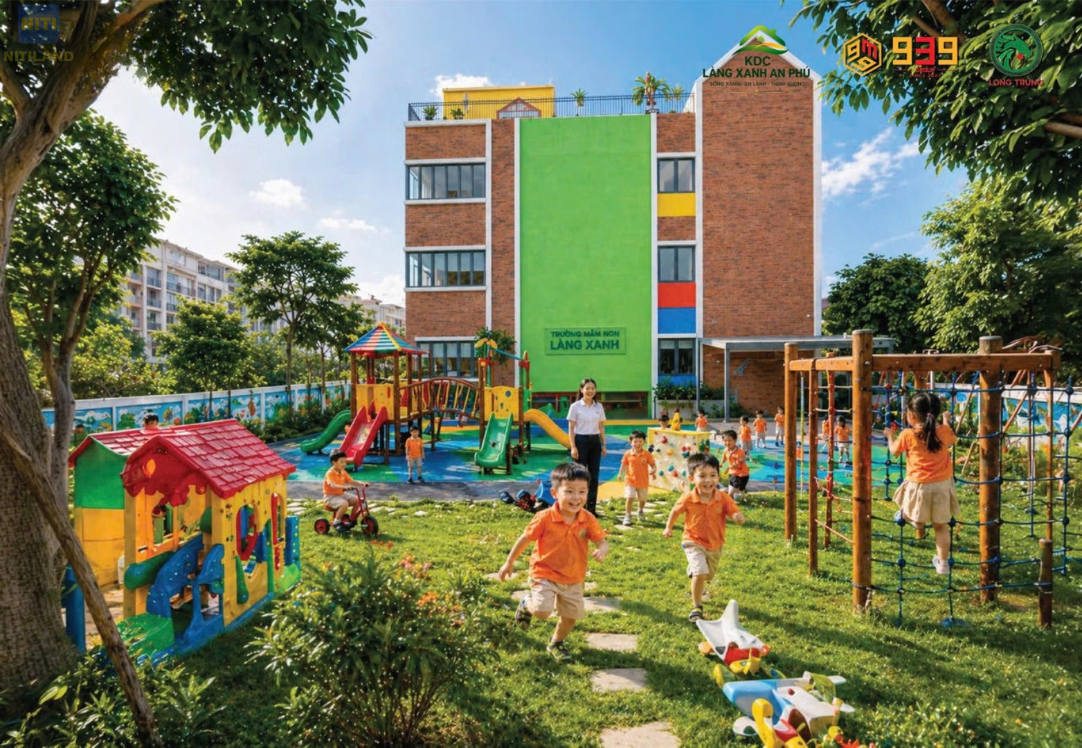 Trường mầm non Làng Xanh không gian xanh an toàn thân thiện trẻ em