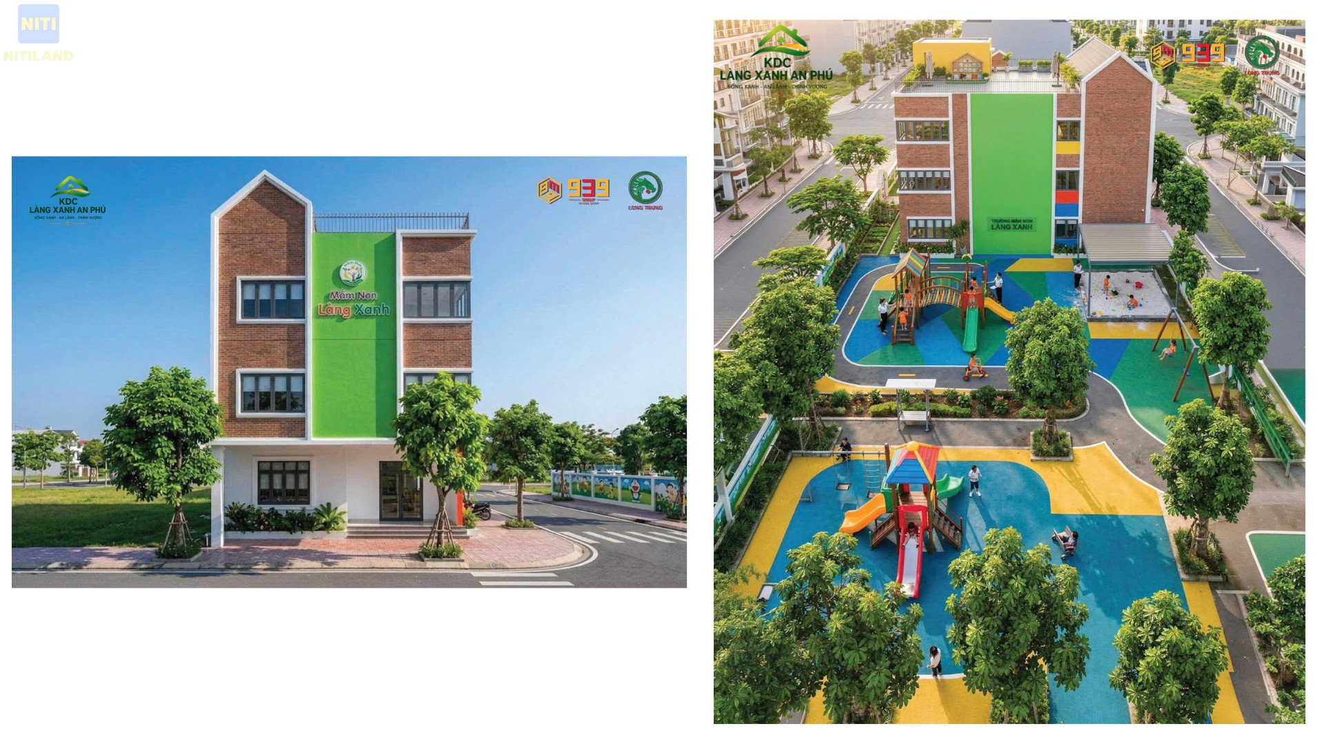 Phối cảnh Trường mầm non Làng Xanh KDC Làng Xanh An Phú Đồng Nai