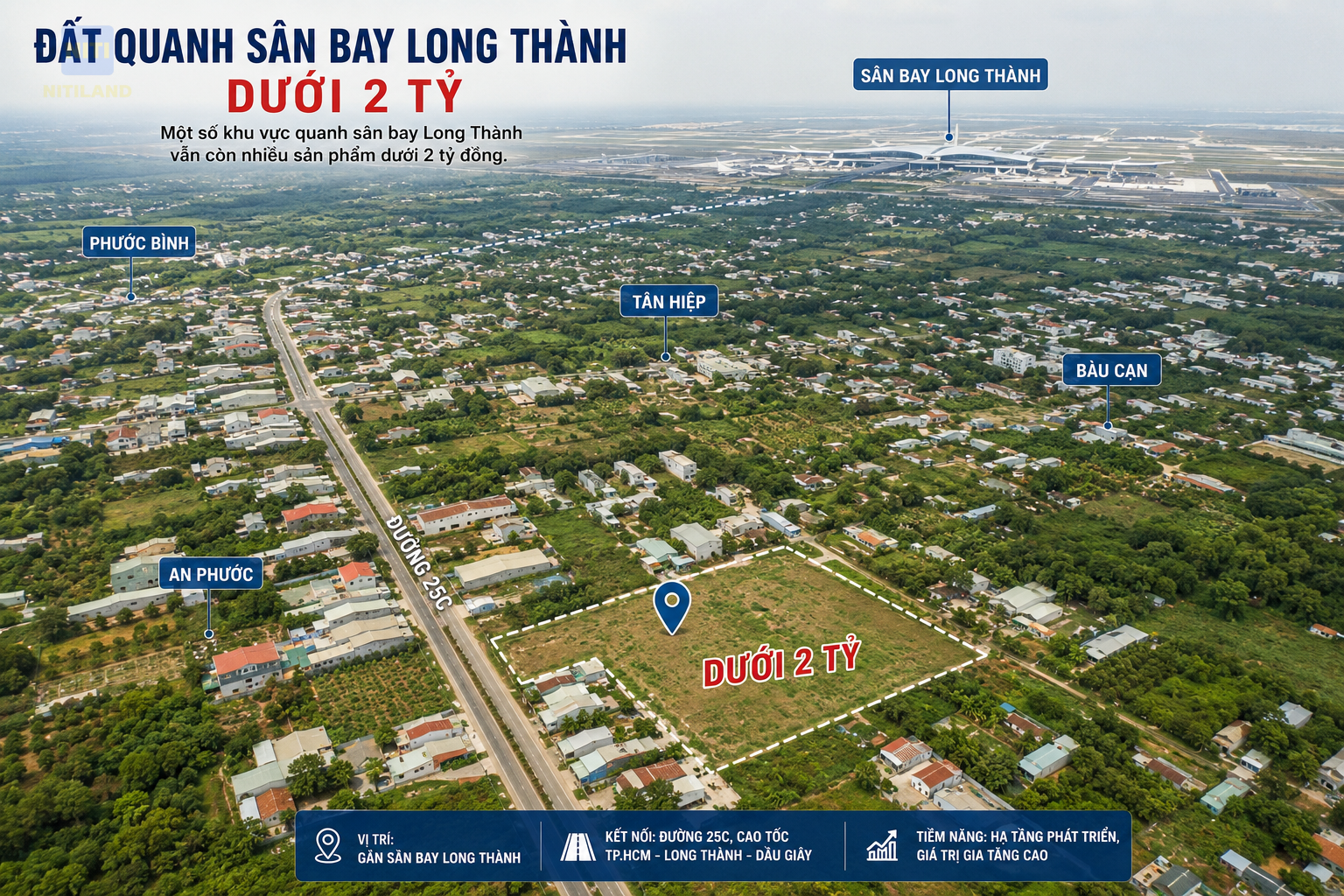 Đất quanh sân bay Long Thành dưới 2 tỷ