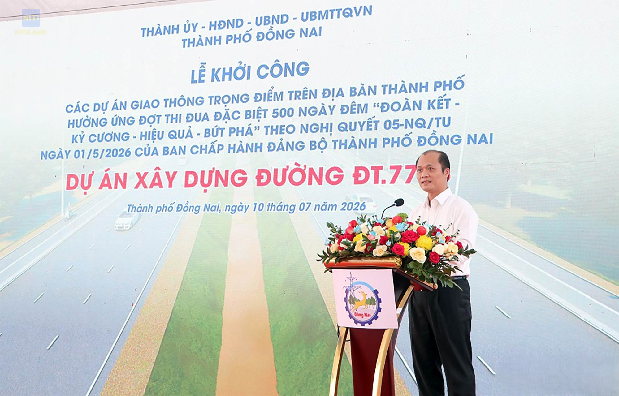 Phó Chủ tịch UBND thành phố Đồng Nai phát biểu tại lễ khởi công