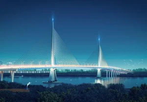 Phối cảnh thiết kế Cầu Long Hưng về đêm