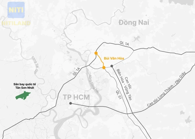 Vị trí mở rộng đường Bùi Văn Hòa 10 làn xe kết nối cao tốc Biên Hòa Vũng Tàu