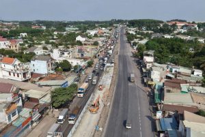 Quốc lộ 51 toàn cảnh công trường thi công
